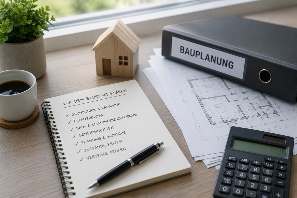 Hausbau richtig vorbereiten: Was vor Baubeginn geklärt werden sollte!